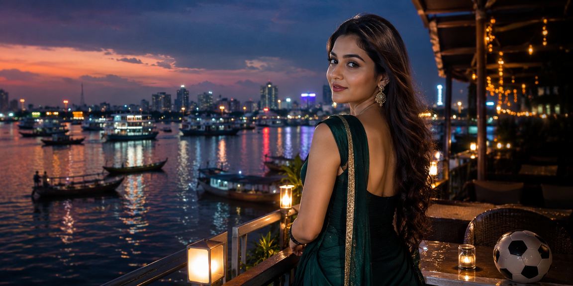 ঢাকায় সৈকতের পাশে একজন ফুটবল বেটিং উৎসাহী xx88 প্ল্যাটফর্মে বাজি ধরছেন